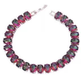 126 Ct.tw  Rainbow Mystic Topaz Tennis Bracelet