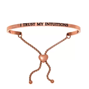 Intuitions Stainless Steel I TRUST MY S Diamond Accent Adjustable Bracelet