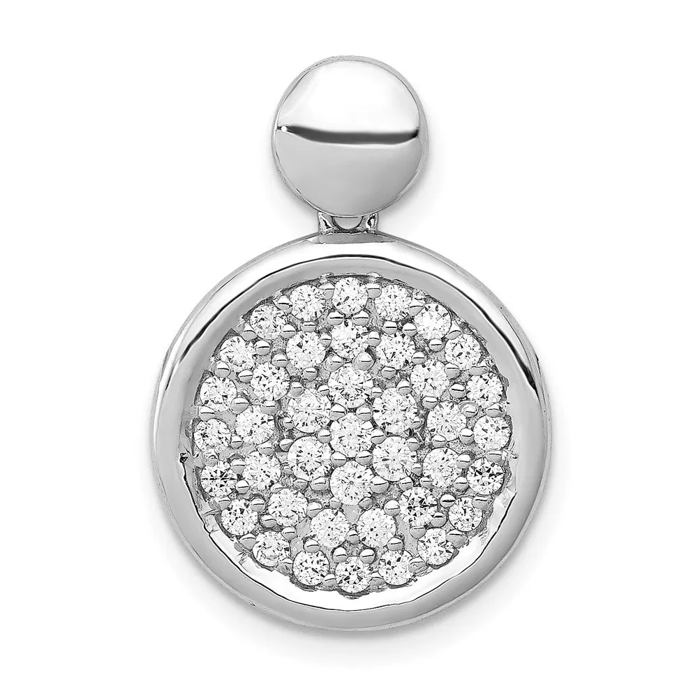 Lab Grown Diamond VS/SI FGH Fancy Circle Pendant in 14k White Gold