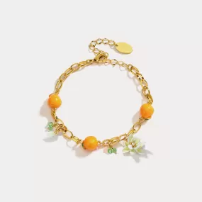 Orange Flower Bracelet