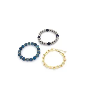 U Link Stone Beaded Bracelet Set.